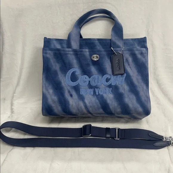 NWOT Coach Blue Tie-Dye Tote Bag - Picture 12 of 16